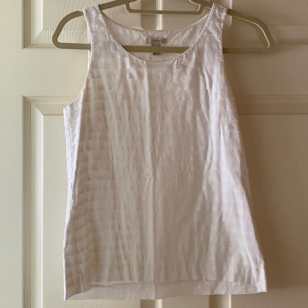 White J. Crew cotton tiered sleeveless top, 0